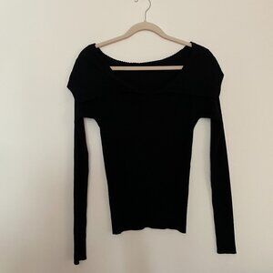 Off‑the‑shoulder black top